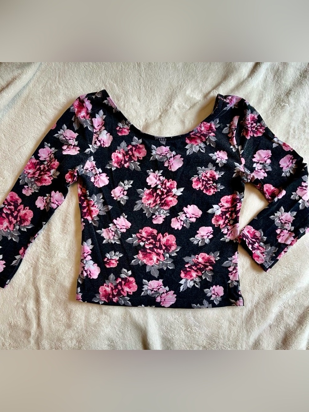 Mall Goth Whimsigoth E Girl Black Hot Pink Rose Scoop Neck Crop Top S Divided HM